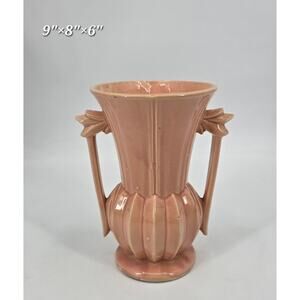 Vintage McCoy Pottery Pink Dual Handle Vase – Mid-Century Modern